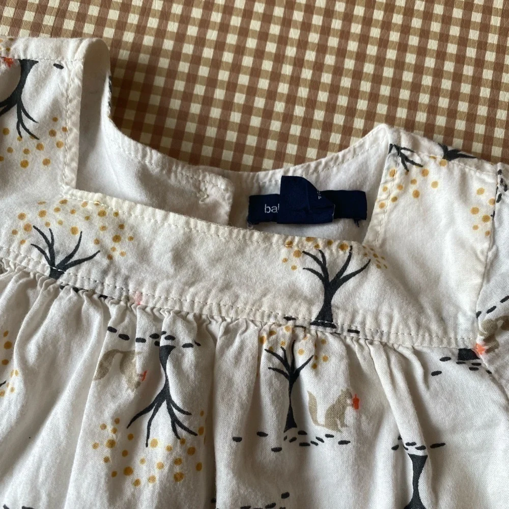 Gap baby squirrel print long sleeve tunic top. 0-3 Months‎
